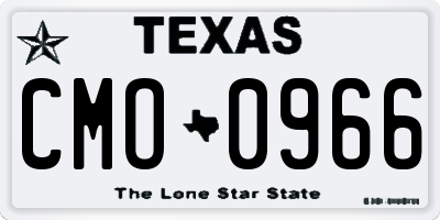 TX license plate CMO0966