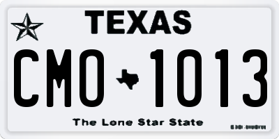 TX license plate CMO1013