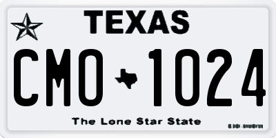TX license plate CMO1024