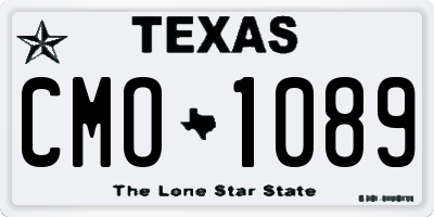 TX license plate CMO1089