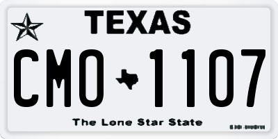 TX license plate CMO1107