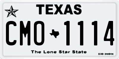TX license plate CMO1114