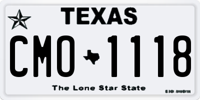 TX license plate CMO1118