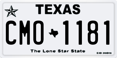 TX license plate CMO1181