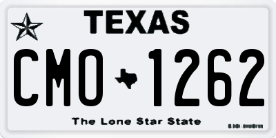 TX license plate CMO1262