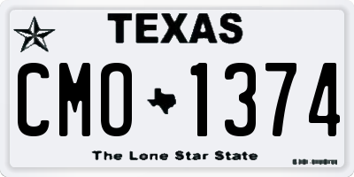 TX license plate CMO1374