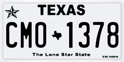 TX license plate CMO1378
