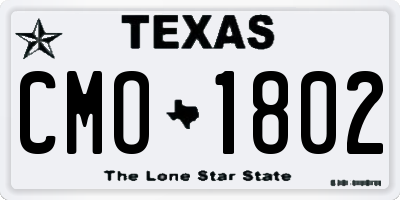 TX license plate CMO1802