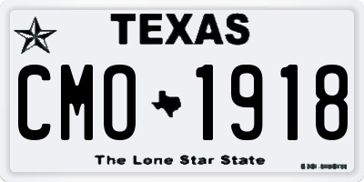 TX license plate CMO1918