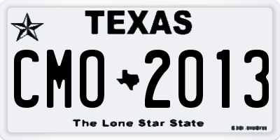 TX license plate CMO2013