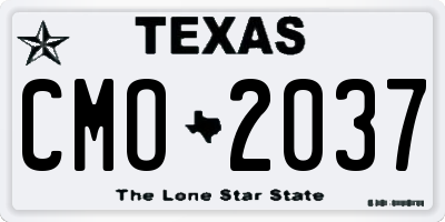 TX license plate CMO2037