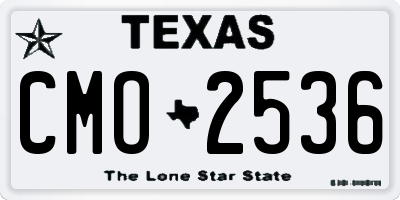 TX license plate CMO2536