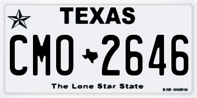 TX license plate CMO2646