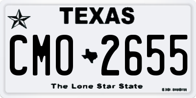 TX license plate CMO2655