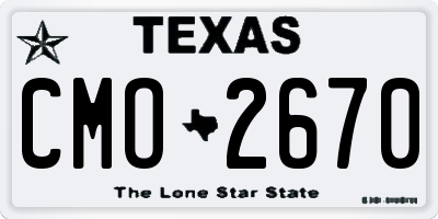 TX license plate CMO2670