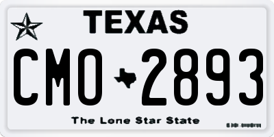 TX license plate CMO2893