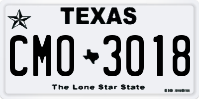 TX license plate CMO3018