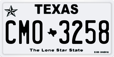 TX license plate CMO3258