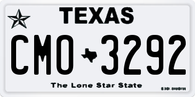 TX license plate CMO3292