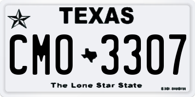 TX license plate CMO3307