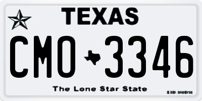 TX license plate CMO3346