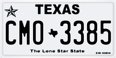 TX license plate CMO3385