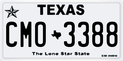 TX license plate CMO3388