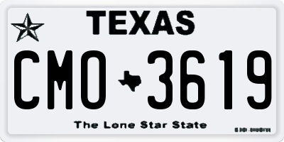 TX license plate CMO3619