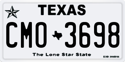 TX license plate CMO3698