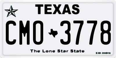 TX license plate CMO3778
