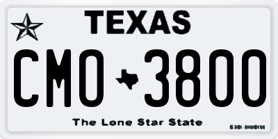 TX license plate CMO3800