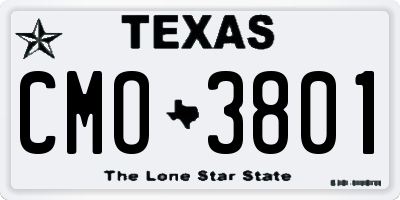 TX license plate CMO3801