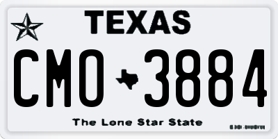 TX license plate CMO3884