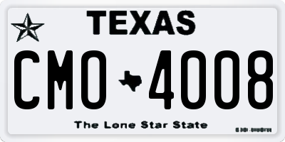 TX license plate CMO4008