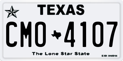 TX license plate CMO4107