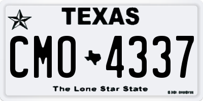 TX license plate CMO4337