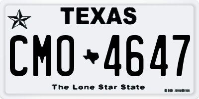 TX license plate CMO4647