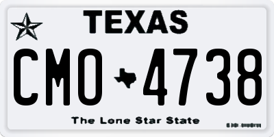 TX license plate CMO4738