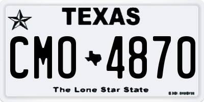 TX license plate CMO4870