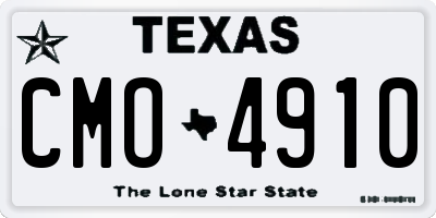 TX license plate CMO4910