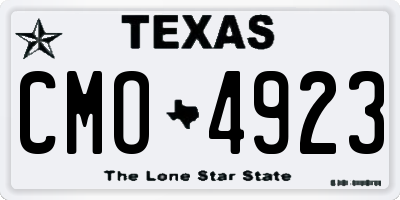TX license plate CMO4923