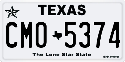TX license plate CMO5374