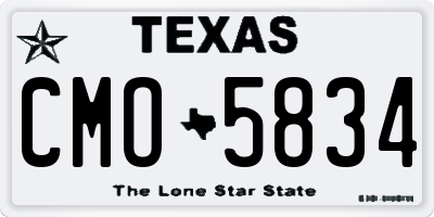 TX license plate CMO5834