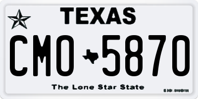 TX license plate CMO5870