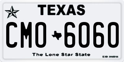 TX license plate CMO6060