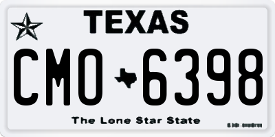 TX license plate CMO6398