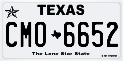TX license plate CMO6652