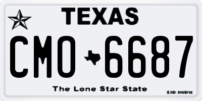 TX license plate CMO6687