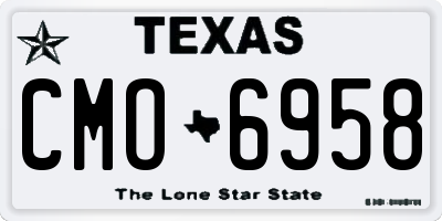 TX license plate CMO6958