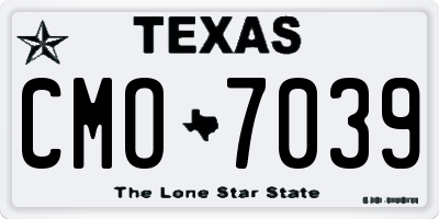 TX license plate CMO7039